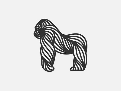 Gorilla Linear Logo ape art gorilla illustration line line art linear logo minimalist monkey simple strong
