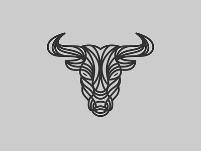 Bull Head Linear Logo