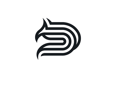 Dragon Letter D Logo ancient china d dragon game gaming initial knight letter mark minimalist monoline simple