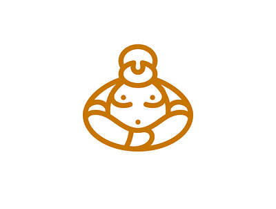 Buddha Linear Logo art buddha china line linear logo minimalist monk people sage temple