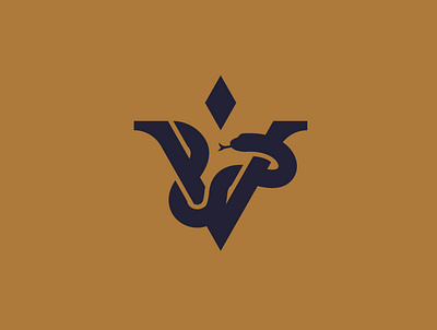 V Snake Logo animal cobra initial letter logo minimalist simple snake v