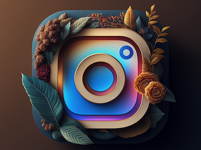 Nature Instagram Logo 3d organic