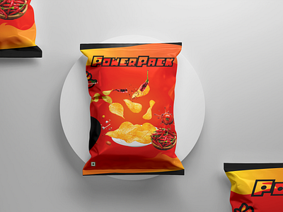 PowerPack ( snacks package design mock-up ) branding design graphic design illustration