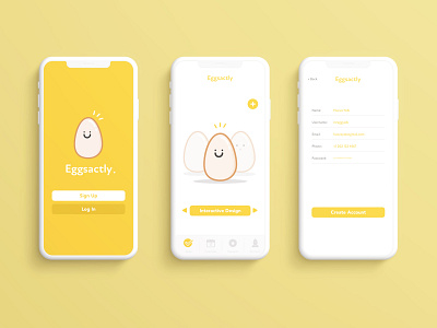 Eggsactly. app branding design illustrator logo minimal ui