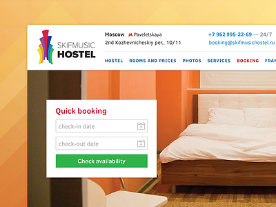 Skifmusic Hostel website hostel moscow ui web website