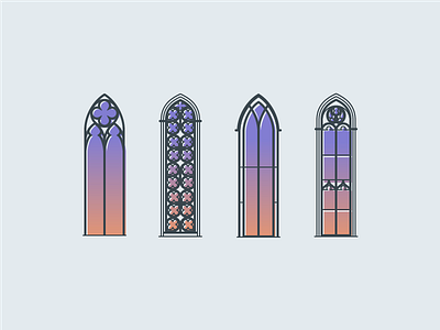 Gothic Windows Illustration