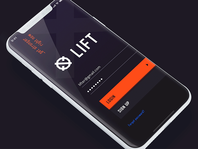 X-Lift App concept app diary fitness gym interface ios iphone x microinteractions mobile sport ui ux