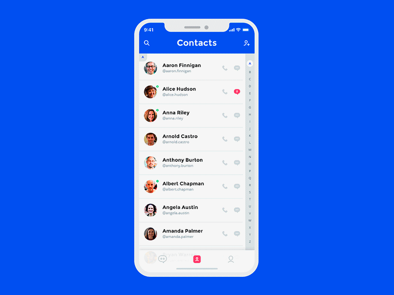 Messenger UI Concept app chats communication interface ios iphone messenger microinteractions mobile ui ux x