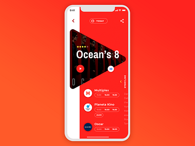 Movie Tickets Booking app concept app booking cinema interface ios iphone mobile movie triangle ui ux