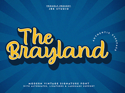 The Brayland - Vintage Style Font app branding design icon illustration logo typography ui ux vector