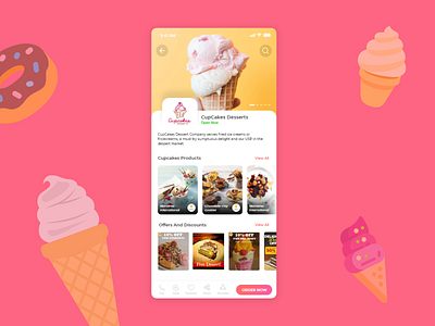 Biddii: Dessert App design app app design app designer branding design dessert flat ios app design minimal ui ux