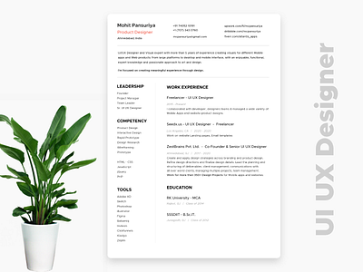 UI UX Designer CV android app design app designer appdesign flat freebie hr ios app design job redesign resume resume cv resume design resume template ui design ui designer ux designer