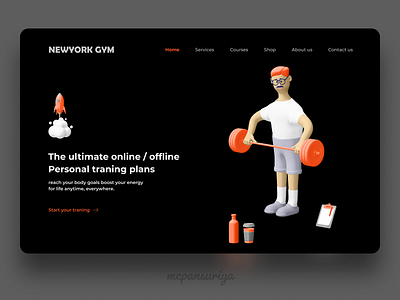 NewYork Gym Website 3d 3d art bodybuilder branding design dribbble exercises fitness flat gym illustration illustrator newyork newyorkgym ui uidesign uiux usa website website design