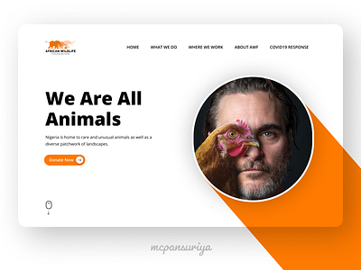 African Wildlife Website: Save Animals african african animals branding donate landingpage redesign save saveanimal uidesign uiux website design wild animal wildlife