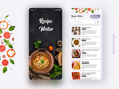 Recipe Writer App Design android app design app designer cooking design food ios app design recipe recipe app recipe book recipes uidesign uiux userinterface
