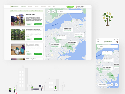 Save Nature airbnb list view map map view web ui webdesign website design