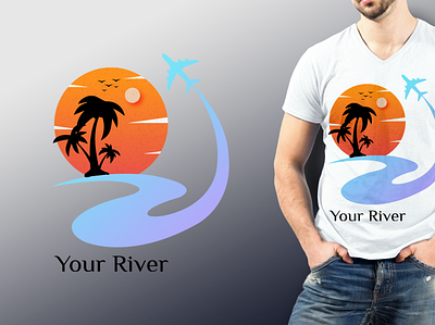 Hiking T-shirt Design design hiking logo hiking t shirt design illustration mockup design