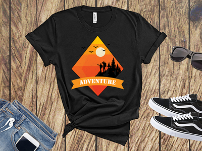 Hiking T-shirt Design branding design hiking logo hiking t shirt design illustration mockup design ui ux