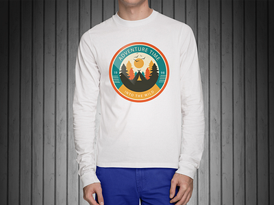 Hiking T-shirt Design background branding design hiking logo hiking t shirt design illustration mockup design ui ux