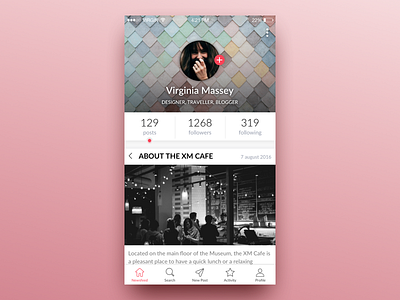 Profile Page blog dailyui design flat interface ios iphone picture post profile ui user