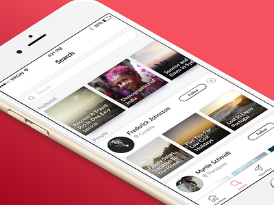 Search page in blog blog design flat ios iphone mockup search sketch ui ux white