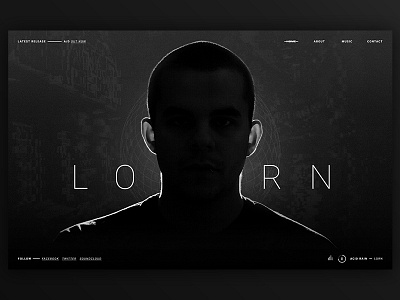 Minimal Dark UI design landing lorn music ui ux web