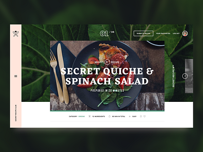 Secret Recipe Club - Concept chef design food interaction recipe typography ui ux web web layout