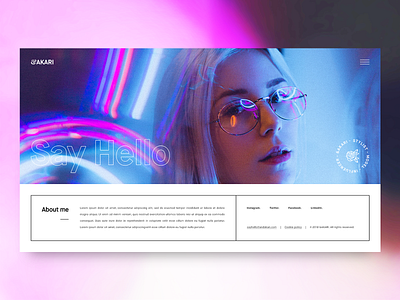 About Page about about us colour dailyui design minimal muzli neon portfolio portrait profile profile card profile design type typography ui unsplash ux web website