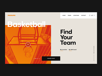 PICKUPS concept digital gradient minimal orange orange juice sport type ui ux design web