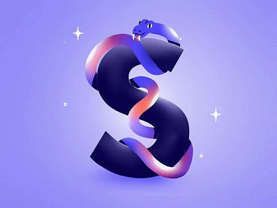 36 days of type - S 36days 36daysoftype alphabet animal animation gradient illustration loop noise s letter smear snake snek star studiosnels teeth tongue venom venomous