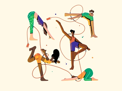 Yoga activity character characterdesign design excercise fitness illustration man meditation mental health procreate rope sport stretch web woman workout yoga yoga pose zen