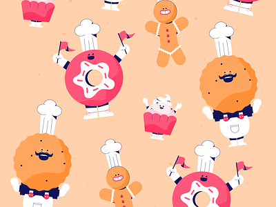 Donuts & Cookies baker bakery cake cakes chef hat cookie donut flags hat moustache moustaches pastry
