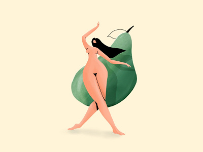 Pear body bodyshapes dance dancer dancing feminine fruit hair line minimal naked paint pear shadow shape sketch sketching woman woman illustration women