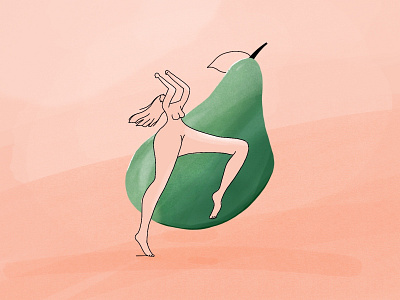Pear body bodyshapes dance dancing feminine fruit hair line minimal naked outline pear procreate round shadow shape tall woman woman illustration women