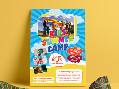 Kids summer camp flyer design