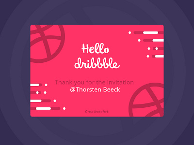 Thank you, Thorsten Beeck dribbble first invitation invite shot thank you thanks