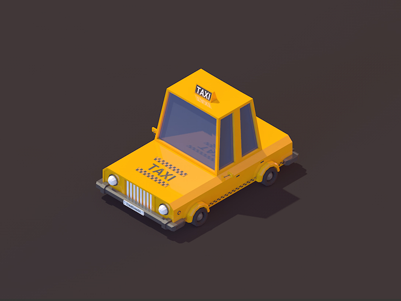 Low Poly Taxi Car by CreativeeArt on Dribbble