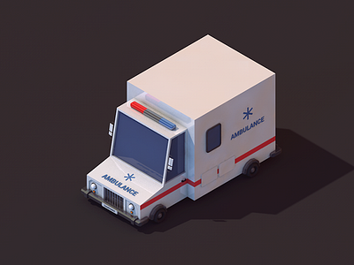 Low Poly Ambulance Car