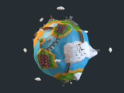 Earth earth green low low poly low poly planet planet planets poly sky solar system water