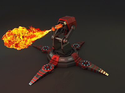 Flamethrower Turret defence fire flame flamethrower game gun tower turret