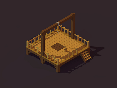 Isometric Gallows gallows isometric low low poly poly