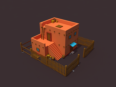 Arab House arab building house low low poly poly