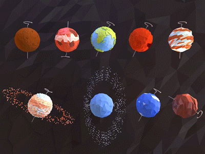 Animation Low Poly Planets