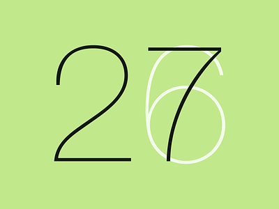 Quick doodle for my birthday 2 7 birthday green helvetica numbers