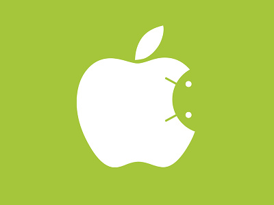 Android inside Apple logo android apple forme fruit google green head icecream inside ios jelly logos mashup mix outside sandwich white worm