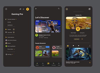 Gaming Pro App Design