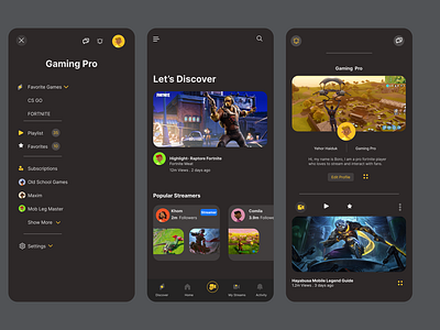 Gaming Pro App Design