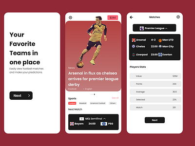 Football App UI Design