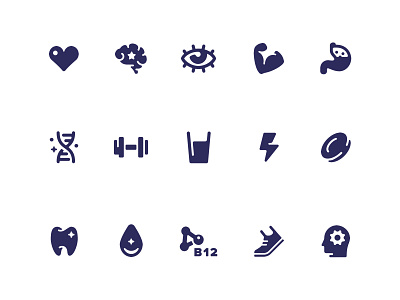 The Benefits of Milk brain dna heart icon icon design icon set iconography muscle stomach tooth water