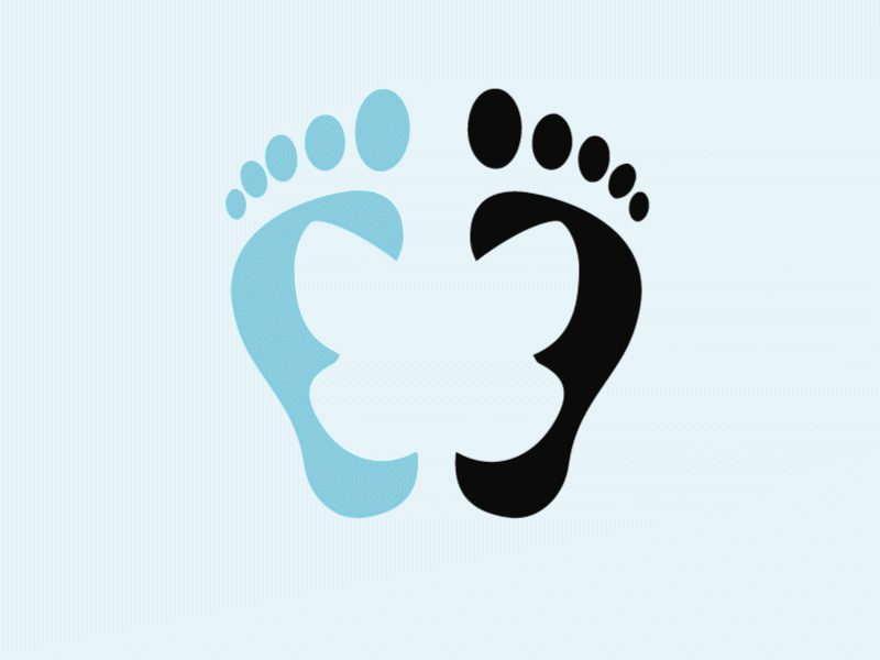 Feet care logo animated blue design feet logo relaxed